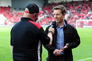 Images Dated 20th August 2016: Half Time at Ashton Gate: Intense Moment with Bristol City Coach, Dougie Allward