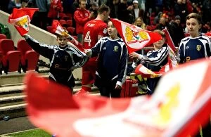 Images Dated 7th March 2017: Half Time Flag Bearers at Ashton Gate: Bristol City vs. Norwich City, Sky Bet Championship