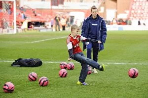 Images Dated 1st March 2014: Half Time Fun: Children's Competition at Bristol City vs. Gillingham Football Match, Ashton Gate