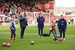 Images Dated 1st March 2014: Half Time Fun: Children's Competition at Bristol City vs Gillingham Football Match