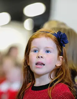 Bristol City V Fulham Prints: Handfuls of Harmony Choir Performs at Bristol City's Ashton Gate Stadium during Sky Bet Championship Match