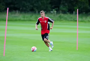Pre-season Training Prints: Henry Muggeridge: A Focused Player in Bristol City's Pre-season Training