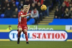Images Dated 26th November 2016: Hordur Magnusson Passes the Ball for Bristol City against Reading, November 2016