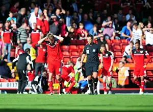 Bristol City V Leeds United Prints: Horror Injury to Debutant Elokobi: Reactions from Players and Fans during Bristol City vs Leeds United (29)