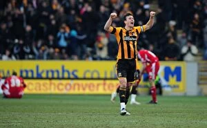 Images Dated 11th February 2012: Hull City's Jack Hobbs Celebrates Goal Against Bristol City - Championship Match, 11/02/2012