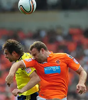 Blackpool V Bristol City Prints: Ian Evatt Leaps Above Brett Pitman: Blackpool's League Cup Upset over Bristol City (1st October 2011)