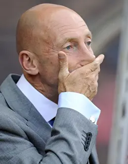 Round 2 Prints: Ian Holloway of Crystal Palace Covers Mouth in Tension at Ashton Gate