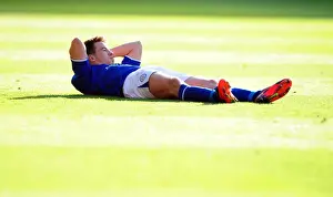 Framed Print : Injured Sean St Ledger of Leicester City during Leicester City vs Bristol City Championship Match, October 6, 2012 Framed Print : Injured Sean St Ledger of Leicester City during Leicester City vs Bristol City Championship Match, October 6, 2012