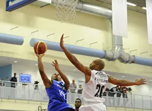 Bristol Flyers V Newcastle Eagles Prints: Intense Basketball Showdown: Dwayne Lautier-Ogunleye of Bristol Flyers vs Newcastle Eagles