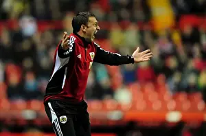 Intense Battle: Derek McInnes Leads Bristol City Against Watford at Ashton Gate, 2012