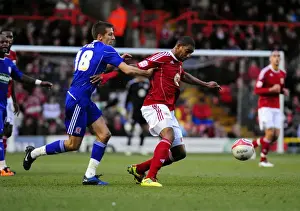 Bristol City V Middlesbrough Prints: Intense Championship Clash: Marvin Elliott vs Gary O'Neil (Bristol City vs Middlesbrough)