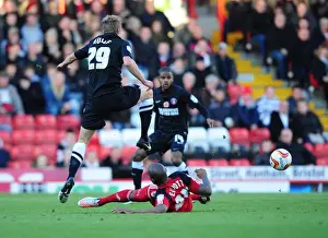 Bristol City V Charlton Prints: Intense Championship Rivalry: Sam Baldock vs Rob Hulse Battle at Ashton Gate