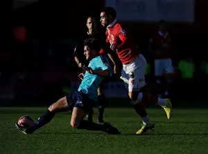 Bristol City V AFC Telford Prints: Intense FA Cup Battle: Derrick Williams Fights for Ball