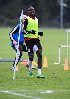 Images Dated 12th January 2012: Intense Focus: Yannick Bolasie's Training Regime at Bristol City Football Club