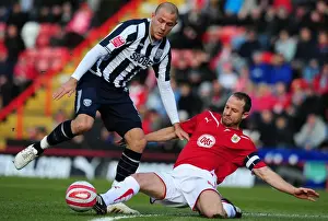 Framed Print : Intense Football Championship Clash: Louis Carey Tackles Roman Bednal - Bristol City vs. West Bromwich Albion, 2010 Framed Print : Intense Football Championship Clash: Louis Carey Tackles Roman Bednal - Bristol City vs. West Bromwich Albion, 2010