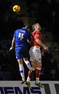 Gillingham V Bristol City - JPT Prints: Intense Header Clash: Smith vs Egan
