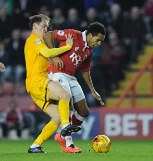 Bristol City V Preston North End Prints: Intense Midfield Showdown: Korey Smith vs Neil Kilkenny, Bristol City vs Preston North End