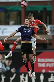 Bristol City V West Ham Prints: Intense Moment: Aden Flint vs. Andy Carroll - FA Cup Fourth Round