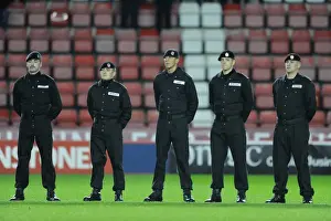 Framed Print : Intense Moment at Ashton Gate: Bristol City vs AFC Wimbledon in Johnstone's Paint Trophy