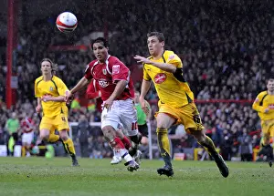 Framed Print : Intense Moment at Ashton Gate: Carle's Showdown - Bristol City vs Plymouth Argyle