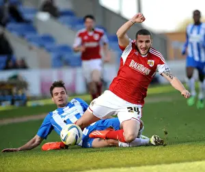 Colchester United V Bristol City Prints: Intense Moment: Colchester United's Ryan Dickson Tackles Bristol City's Martin Patterson during Sky Bet League
