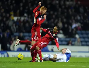 Blackburn Rovers V Bristol City Prints: Intense Moment: Danny Murphy Tackles Bobby Reid and Ryan Taylor in FA Cup Clash between Bristol City