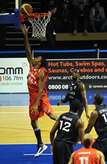 Worcester Wolves V Bristol Flyers BBL Cup Prints: Intense Moment: Doug Herring Focuses in BBL Cup Match between Worcester Wolves and Bristol Flyers