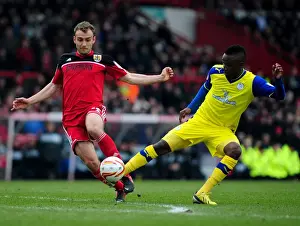 Bristol City V Sheffield Wednesday Prints: Intense Moment: Jermaine Johnson vs Liam Kelly - Bristol City vs Sheffield Wednesday Football Match