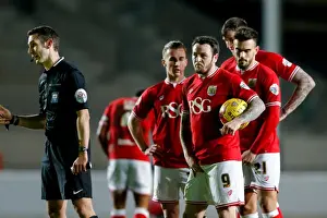 Bristol City V Brighton Prints: Intense Moment: Lee Tomlin's Focused Gaze at Ashton Gate Stadium during Bristol City vs Brighton & Hove Albion