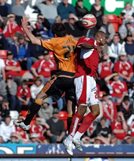 Bristol City V Wolverhampton Wanderers Prints: Intense Moment: Marvin Elliott Fights for Possession against Wolverhampton Wanderers (Bristol City FC)