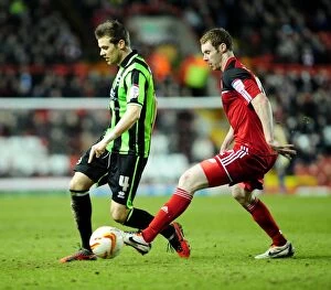 Images Dated 5th March 2013: Intense Moment: Pearson Chases Down Hammond at Ashton Gate - Bristol City vs Brighton