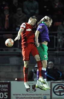 Images Dated 3rd March 2015: Intense Moment: Wilbraham vs. Lowry - Leyton Orient vs. Bristol City
