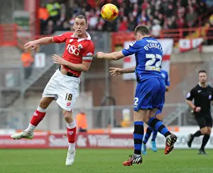 Bristol City V Rochdale Prints: Intense Moment: Wilbraham vs. O'Connell - Bristol City vs. Rochdale Football Rivalry