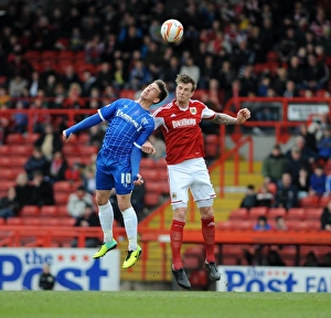 Bristol City V Gillingham Prints: Intense Rivalry: Aden Flint vs