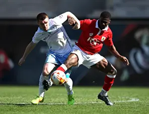 Framed Print : Intense Rivalry: Agard vs. Fleck in the Heart of the Bristol City vs. Coventry City Clash