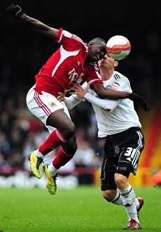 Images Dated 31st March 2012: Intense Rivalry: Bolasie vs. Naylor in the Heart of the Bristol City vs. Derby County Clash, 2012