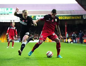 Framed Print : Intense Rivalry: Briggs vs. Solly - A Football Showdown at Ashton Gate Framed Print : Intense Rivalry: Briggs vs. Solly - A Football Showdown at Ashton Gate