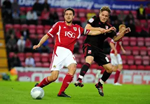 Bristol City V Swindon Town Prints: Intense Rivalry: Cole Skuse vs Simon Ferry - August 2011 League Cup Clash (Bristol City vs Swindon Town)