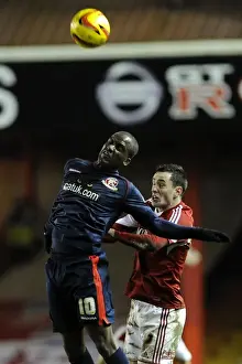 Bristol City V Walsall Prints: Intense Rivalry: Cunningham vs Westcarr's Battle for Possession - Football Action at Ashton Gate