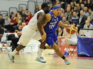 Bristol Flyers v Newcastle Eagles Collection: Intense Rivalry: Flyers vs. Eagles Basketball Showdown at SGS Wise Campus (November 2014)