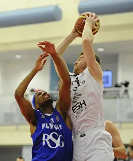 Bristol Flyers V Newcastle Eagles Prints: Intense Rivalry: Flyers vs. Eagles in British Basketball League - November 2014
