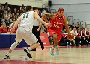 Bristol Flyers v Manchester Giants Collection: Intense Rivalry: Flyers vs. Giants Basketball Showdown at SGS Wise Campus