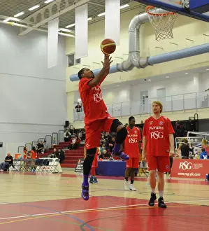 Bristol Flyers V Manchester Giants Prints: Intense Rivalry: Flyers vs. Giants Basketball Showdown at SGS Wise Campus