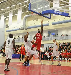 Bristol Flyers V Manchester Giants Prints: Intense Rivalry: Flyers vs. Giants Basketball Showdown at SGS Wise Campus