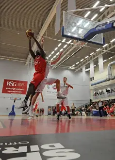 Bristol Flyers V Manchester Giants Prints: Intense Rivalry: Flyers vs. Giants Basketball Showdown at SGS Wise Campus
