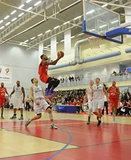 Bristol Flyers V Manchester Giants Prints: Intense Rivalry: Flyers vs Giants Basketball Showdown at SGS Wise Campus (December 2014)