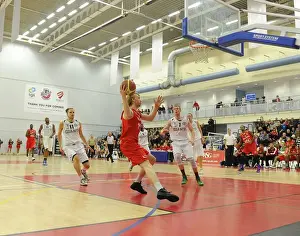 Bristol Flyers V Manchester Giants Prints: Intense Rivalry: Flyers vs Giants Basketball Showdown at SGS Wise Campus (December 2014)