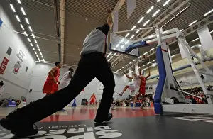 Bristol Flyers V Manchester Giants Prints: Intense Rivalry: Flyers vs Giants Basketball Showdown at SGS Wise Campus (December 2014)