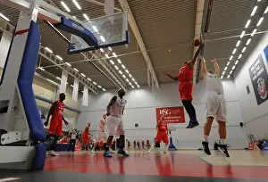 Bristol Flyers V Manchester Giants Prints: Intense Rivalry: Flyers vs Giants Basketball Showdown at SGS Wise Campus (December 2014)