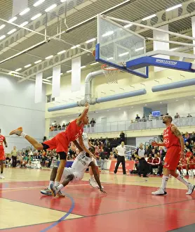 Bristol Flyers V Manchester Giants Prints: Intense Rivalry: Flyers vs. Giants - British Basketball League Showdown